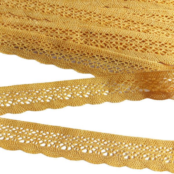 Art. 1247 - Pizzo a Tombolo in Cotone - Colore Giallo - Altezza 2,5 cm